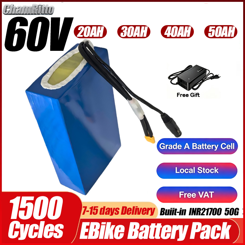 60V 50Ah Electric Scooter Battery - Bicicletta elettrica 60V 1500W, batteria 20ah